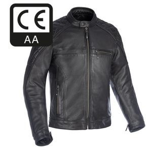 Route 73 2.0 Mens Black Leather Biker Jacket by Oxford