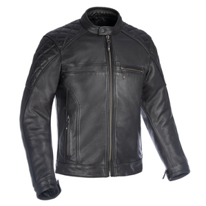 Route 73 2.0 Mens Black Leather Biker Jacket by Oxford