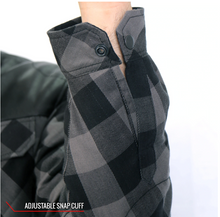 Hot Leathers Kevlar Reinforced Leather And Grey Check Flannel Jacket / Shirt
