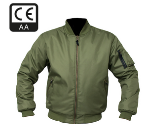 Armr Kevlar lined Green Bomber Jacket with Elbow & Shoulder armour