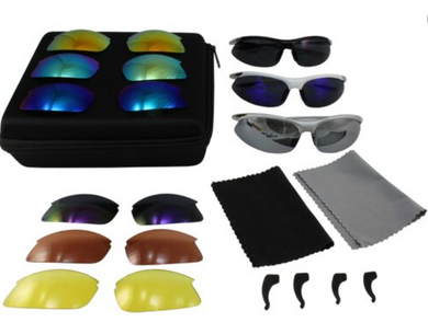RIDERZ Ultimate Rider Glasses Sunglasses Riding Kit - 3 Frames - 9 lenses -Travel Case