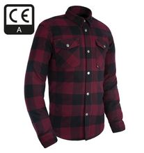 'Kickback 2' Red Check Riding Shirt with Kevlar reinforcements & CE Armour by Oxford Products