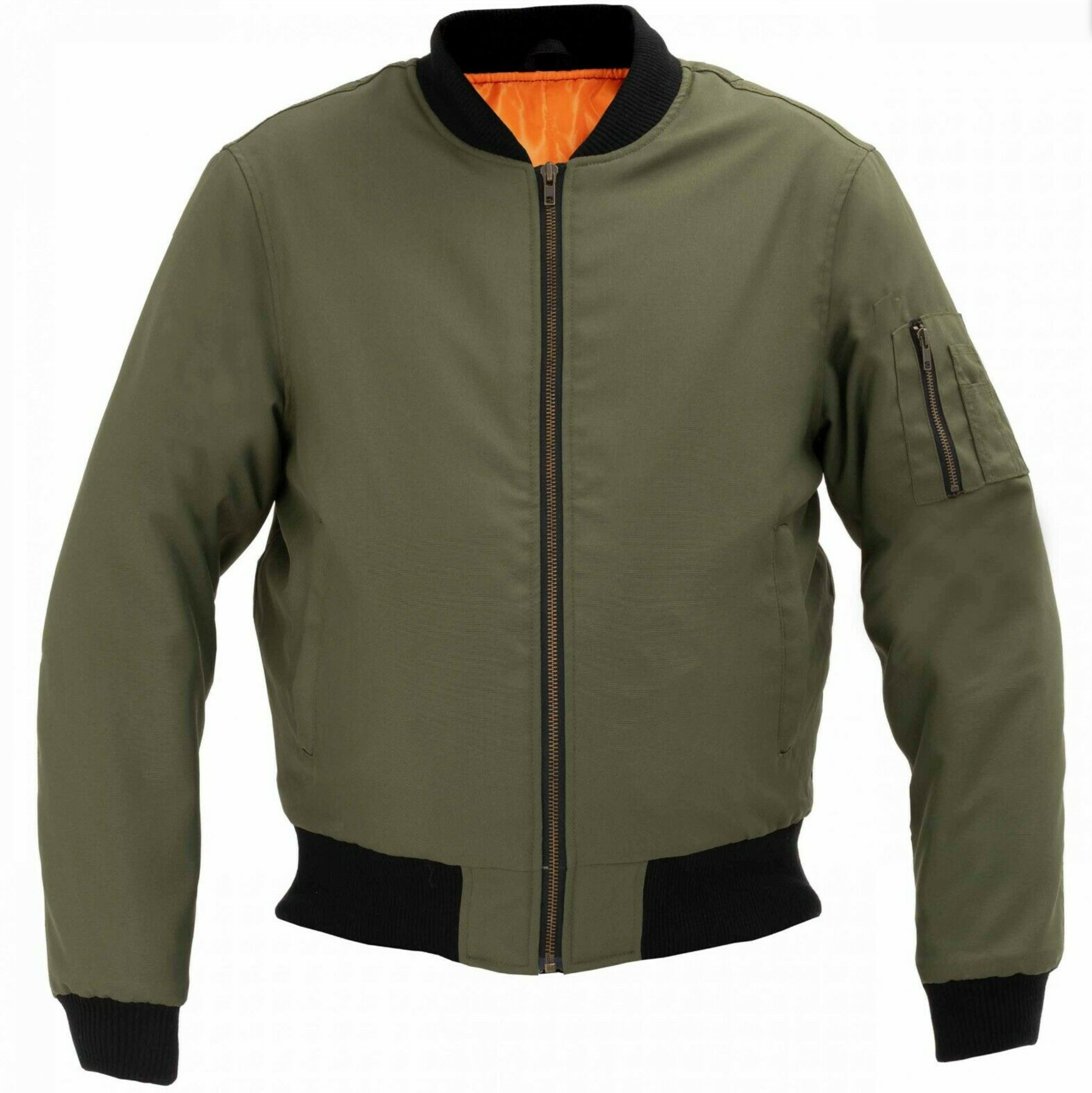 Kevlar Lined Olive Bomber Jacket with Elbow Shoulder Back armour 7XL