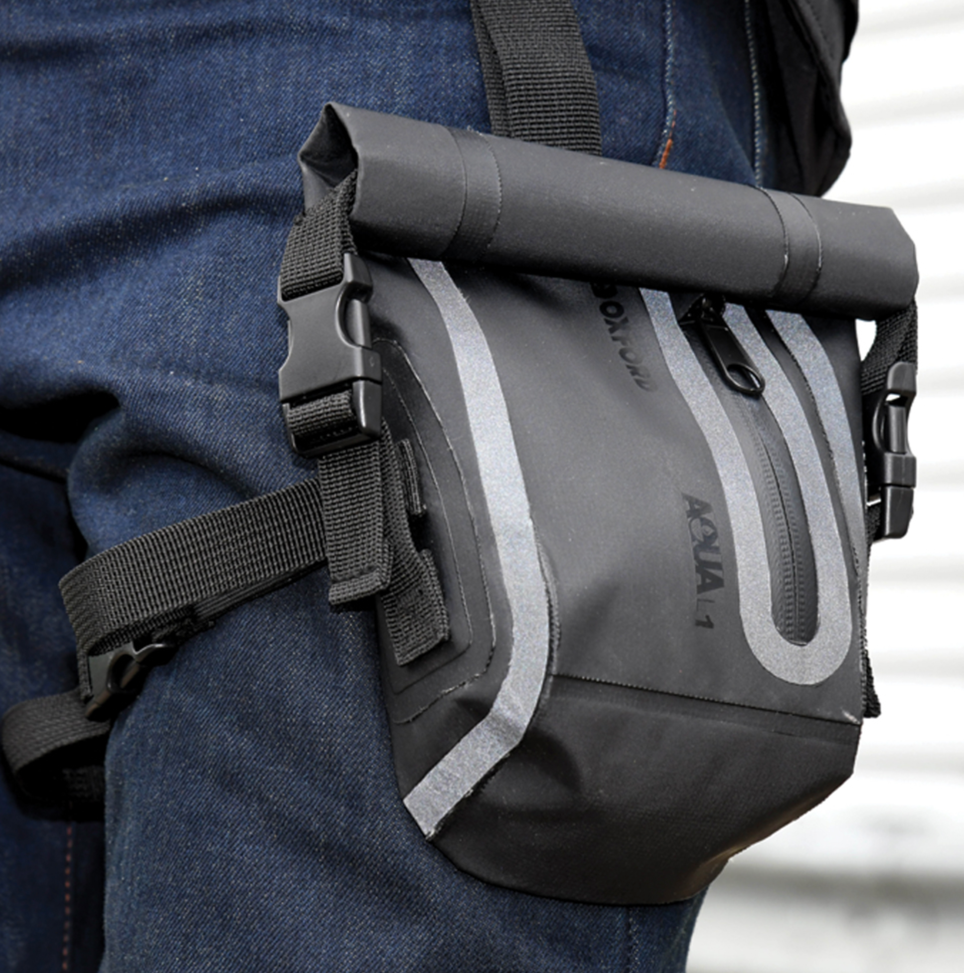 Oxford Aqua L1 Leg Bag Black Fat Skeleton UK