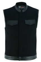 Denim & Leather Trim Outlaw Club Style Waistcoat / Cut by Vance Leathers USA