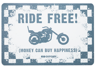 Ride Free Garage Metal Sign