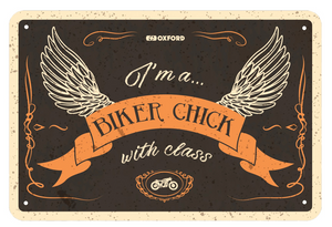Biker Chick with Class Garage Metal Sign