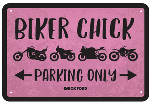 Bike Chick Parking Only Garage Metal Sign