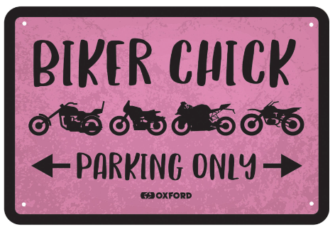 Bike Chick Parking Only Garage Metal Sign