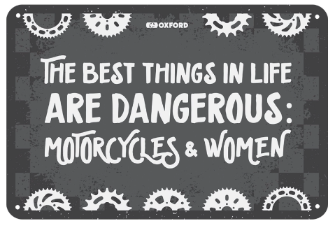 The Best Things In Life are Dangerous Garage Metal Sign