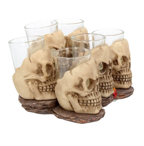 Six Shooter Skulls Shot Glasses