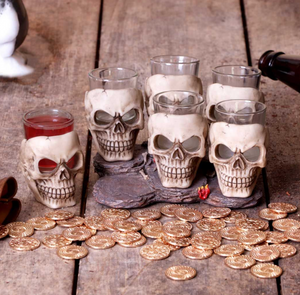 Six Shooter Skulls Shot Glasses