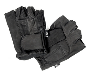 Leather Fingerless Gloves with Gel Palm