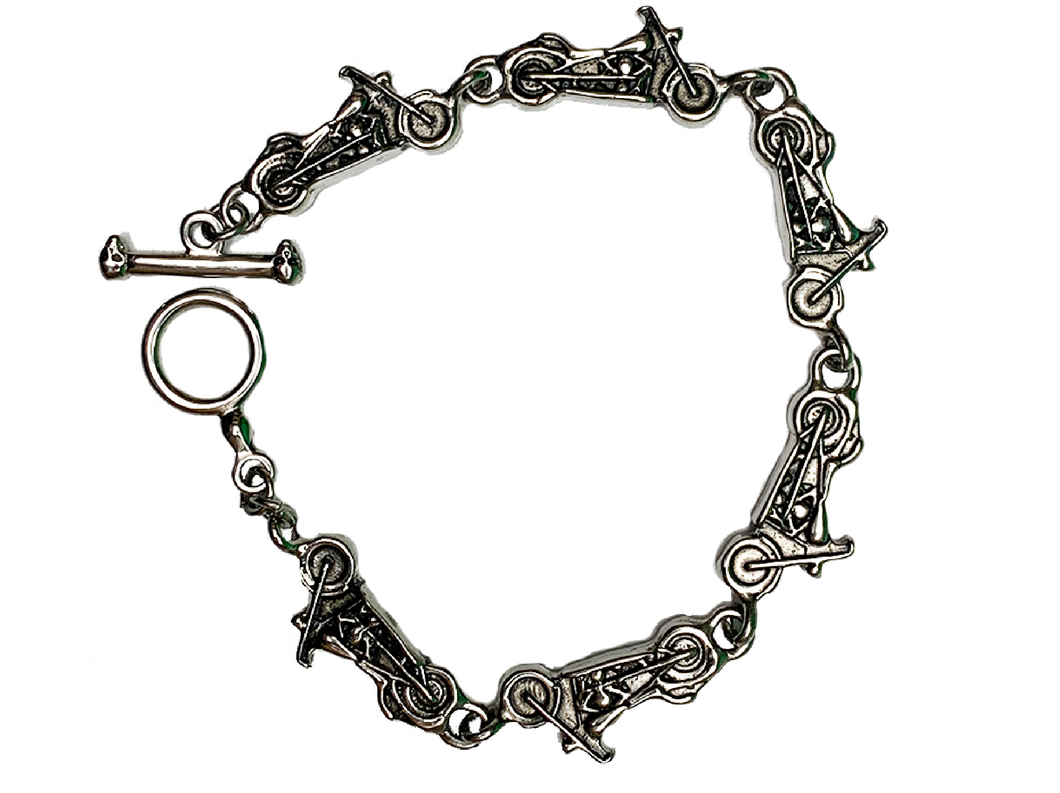 UK Vintage Silver Double Chain Toggle