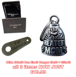Greatest Mom Motorcycle Guardian Angel Bell plus Gift Box & hanger