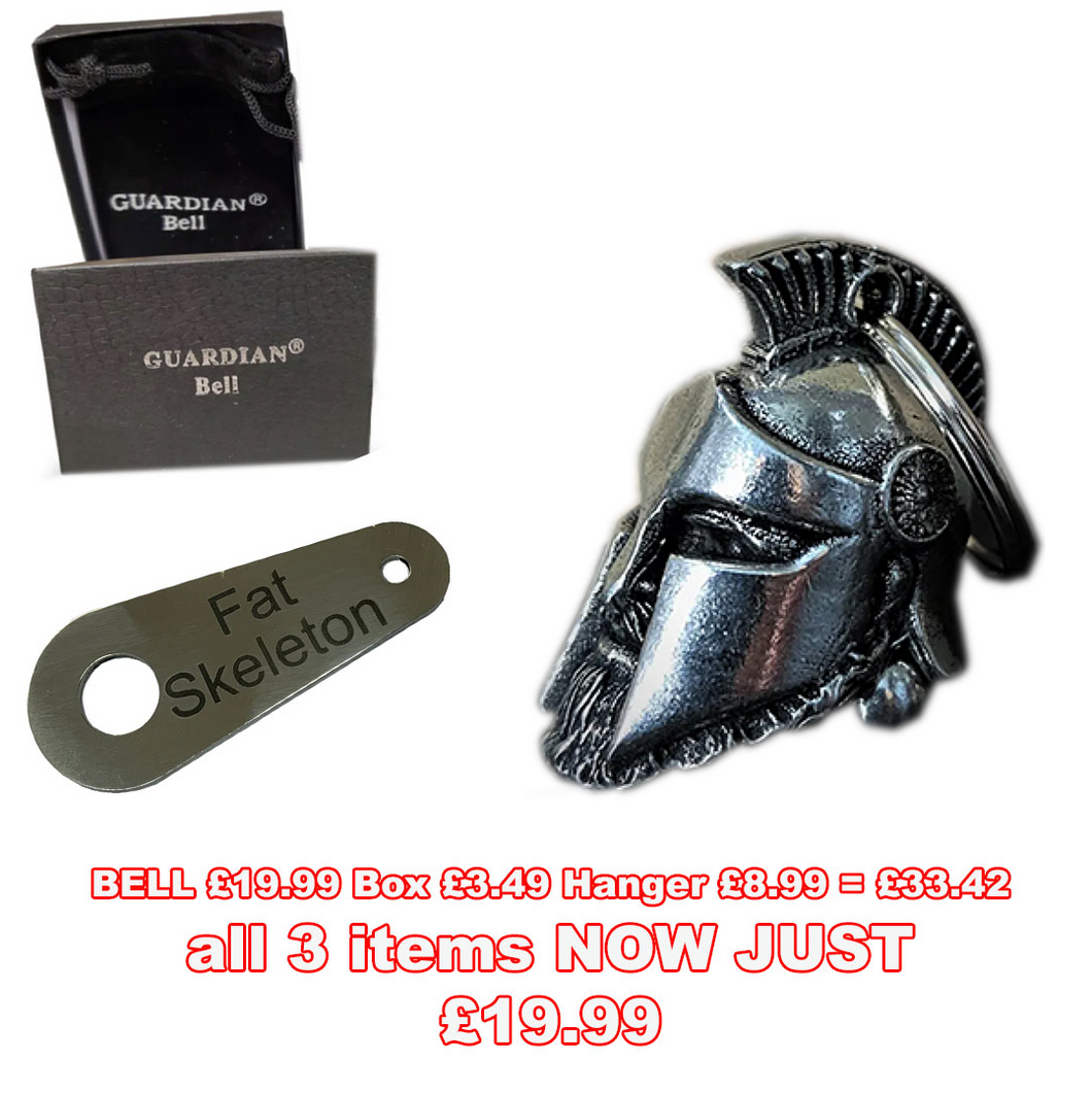 3D Spartan Helmet Helmet Guardian Angel Bell plus Gift Box & Hanger