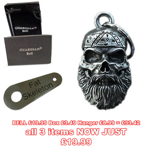 3D Bearded Skull Guardian Angel Bell plus Gift Box & Hanger