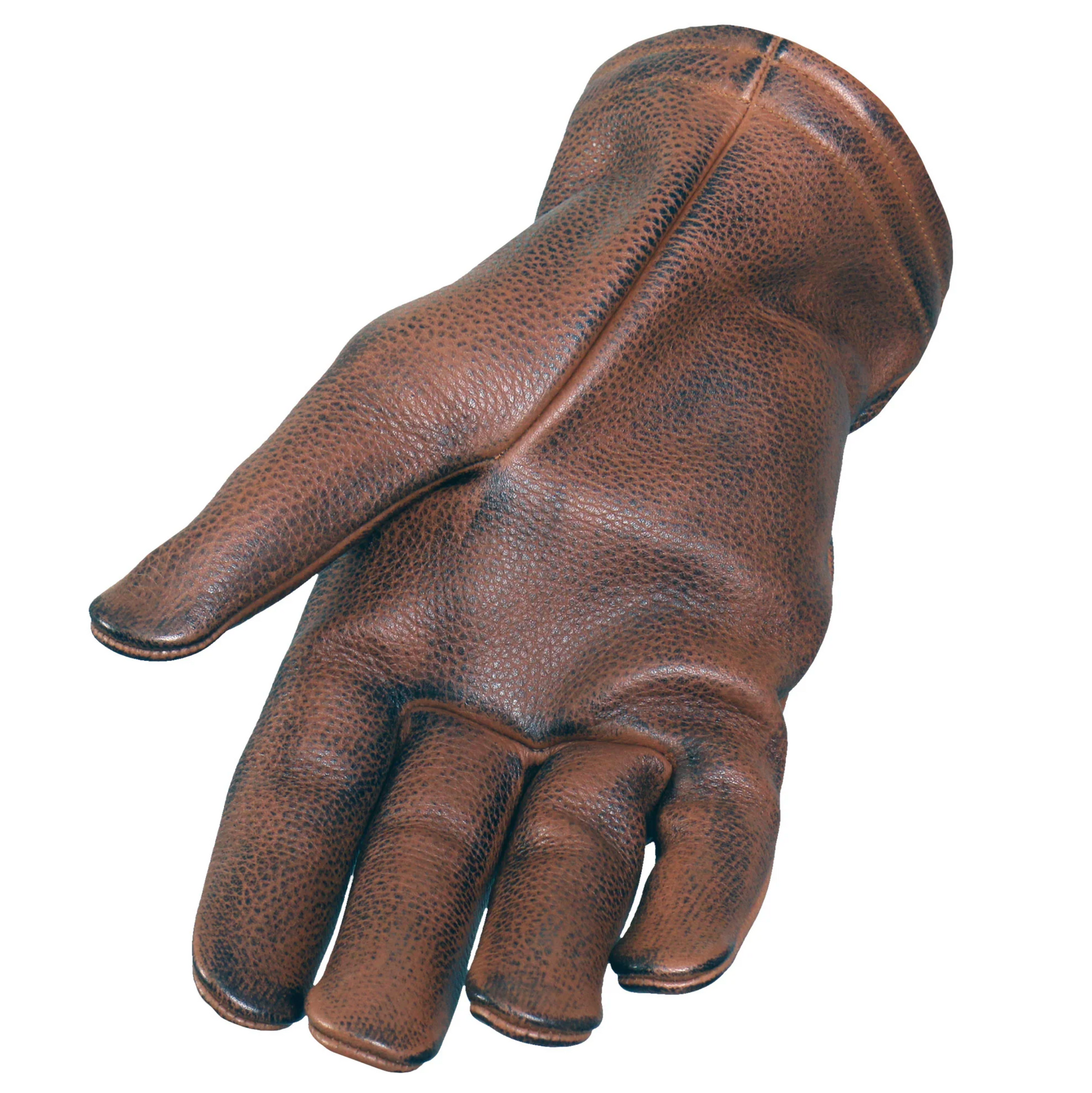 Distressed leather top motorcycle gloves