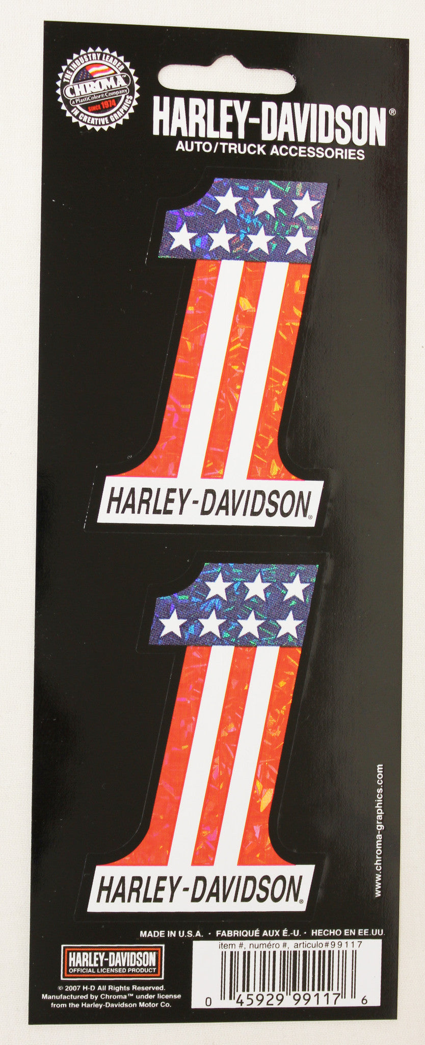 Genuine Harley Davidson USA No 1 logo sticker set, Lifestyle Accessories - Fat Skeleton UK