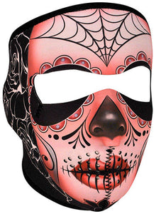 Sugar Skull Full Face Neoprene Mask, Neck Warmers & Face Masks - Fat Skeleton UK