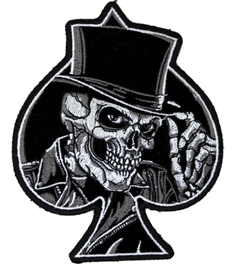 Fat Skeleton ™ Top Hat Skull  medium patch, Lifestyle Accessories - Fat Skeleton UK