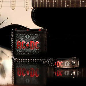 AC DC Black Ice Wallet with security chain