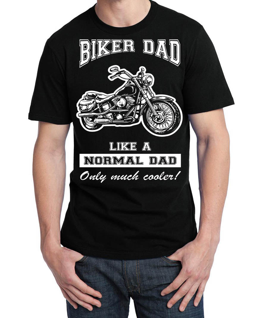 Biker Dad T Shirt, Mens Clothing - Fat Skeleton UK