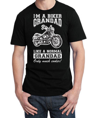 Biker Grandad T Shirt, Mens Clothing - Fat Skeleton UK