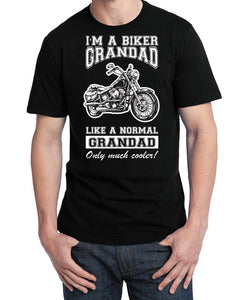 Biker Grandad T Shirt, Mens Clothing - Fat Skeleton UK