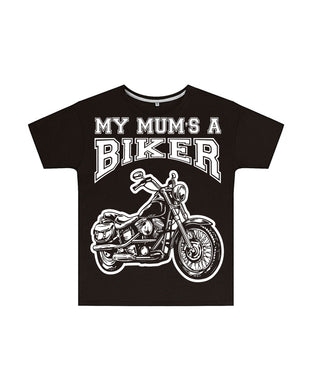 My Mum's a Biker Kids T Shirt in Black, Baby & Kids - Fat Skeleton UK