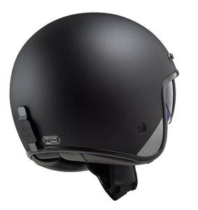 LS2 BOB Low Profile Matt Black ECE approved Open Face Helmet with drop down visor