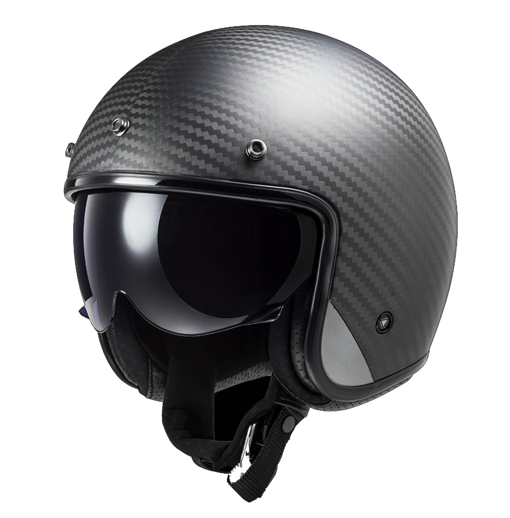 carbon fibre open face motorcycle helmet LS2 BOB Low Profile Carbon Fibre ECE approved Open Face Helmet with drop down visor