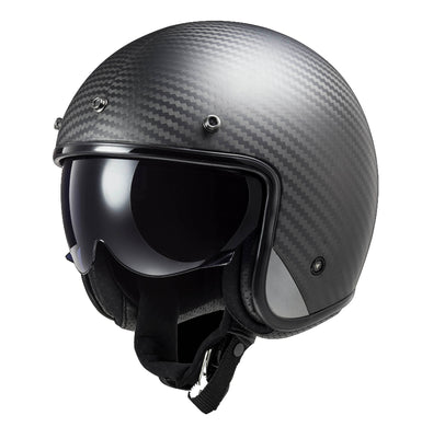 LS2 BOB Low Profile Carbon Fibre ECE approved Open Face Helmet with drop down visor