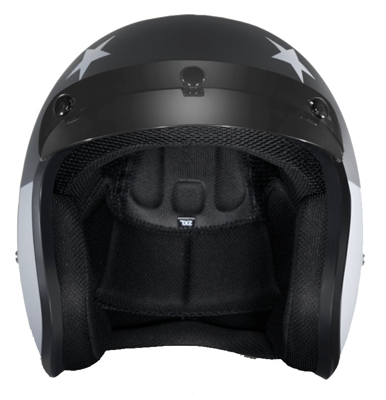 captain america motorcycle helmet uk Stealth Captain America - Daytona Matt Low Profile D.O.T. Open Face Helmet