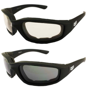 thumbnail image 2 of Choppers Men's Foam Padded Biker Sunglasses – UV400 Wind Blocker Wrap 2 of 5