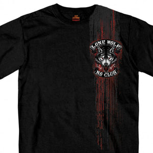 Lone Wolf No Club Mega Back Print T Shirt, Mens Clothing - Fat Skeleton UK