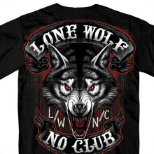 Lone Wolf No Club Mega Back Print T Shirt, Mens Clothing - Fat Skeleton UK