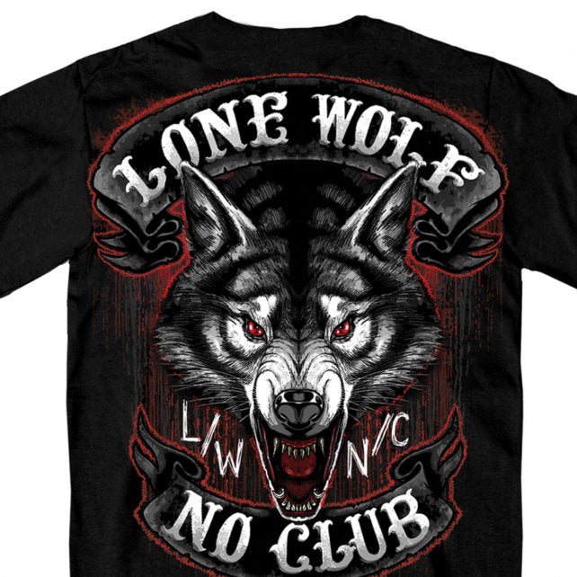 Lone Wolf No Club Mega Back Print T Shirt - Main Image