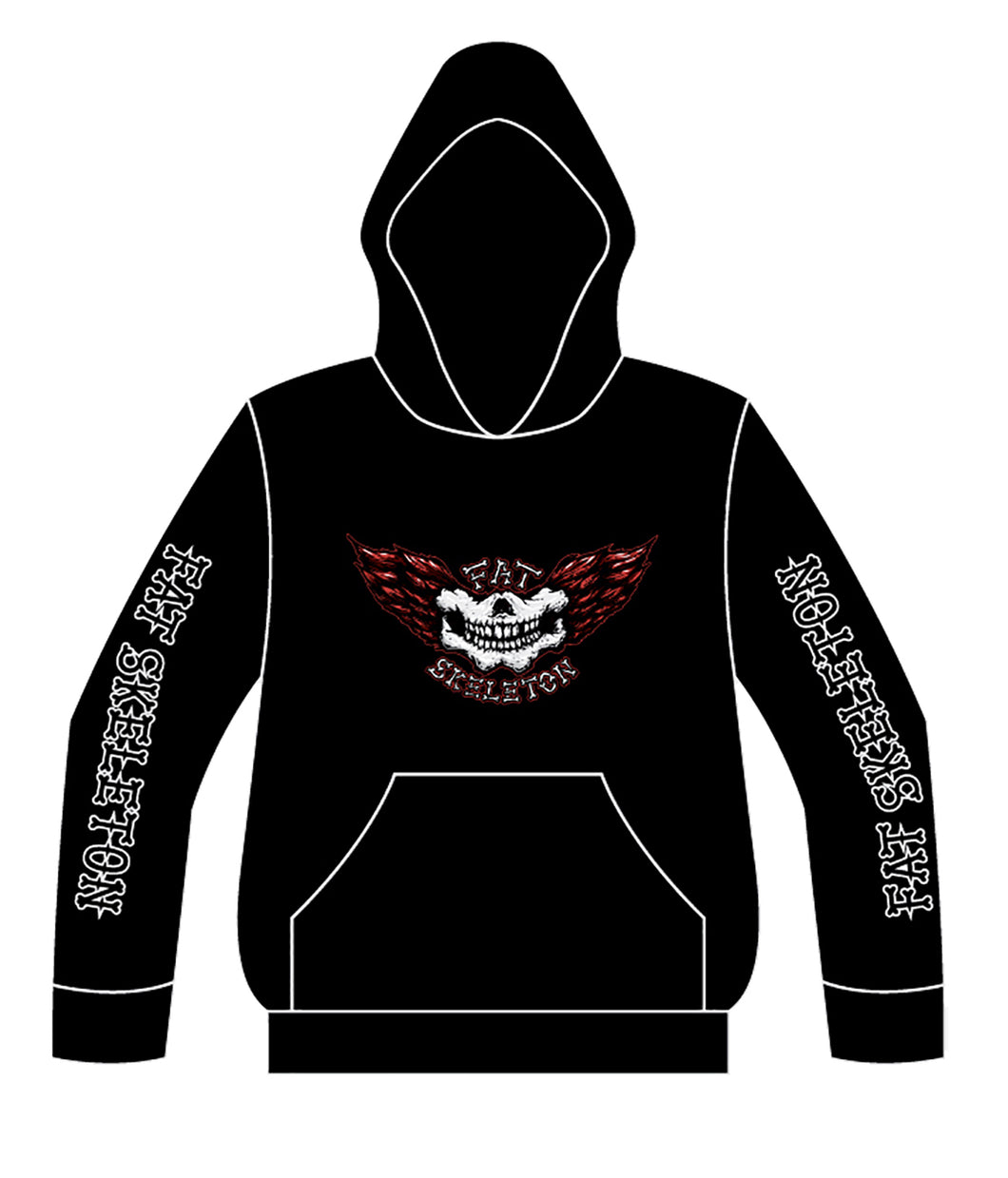 Fat Skeleton Logo's Hoodie with printed sleeves