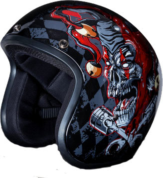 Daytona Jester Low Profile D.O.T. Open Face Helmet Gloss, Open Face Helmets - Fat Skeleton UK