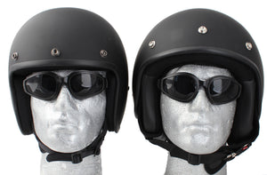 Matt Black 'Flying Skulls' - Daytona Low Profile D.O.T. Open Face Helmet, Open Face Helmets - Fat Skeleton UK