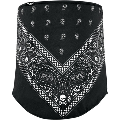 Zan Black Paisley Fleece Neck Gaiter, Neck Warmers & Face Masks - Fat Skeleton UK