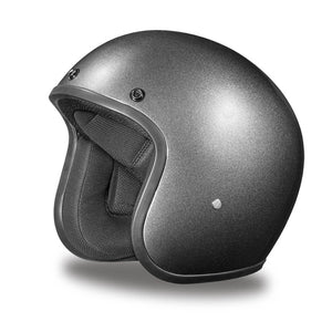 Gun Metal Grey - Daytona Low Profile D.O.T. Open Face Helmet, Open Face Helmets - Fat Skeleton UK