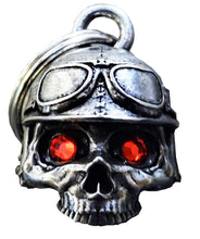 3D Biker Skull Bell with Red Eyes Guardian Gremlin, Lifestyle Accessories - Fat Skeleton UK
