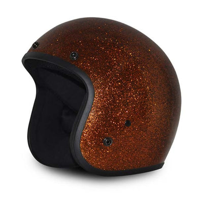 Root Beer Metalflake - Daytona Low Profile D.O.T. Open Face Helmet, Open Face Helmets - Fat Skeleton UK