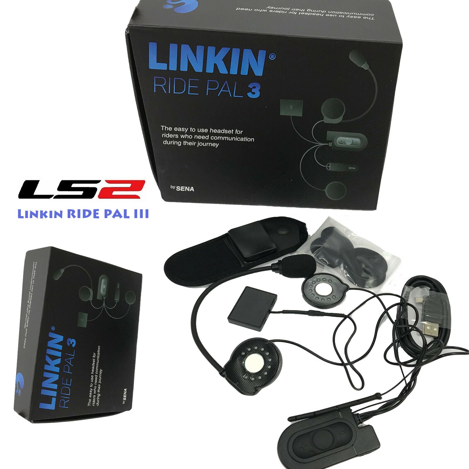 Pack Casque moto Modulable + Kit Bluetooth Intercom LS2 - LS2 Valiant Solid  Matt Black FF399 noir mat ou brillant + Linkin Ride Pal III –