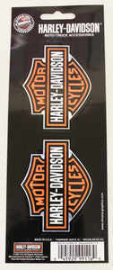 Pair Genuine Harley Davidson Bar & Shield metallic sticker set, Lifestyle Accessories - Fat Skeleton UK